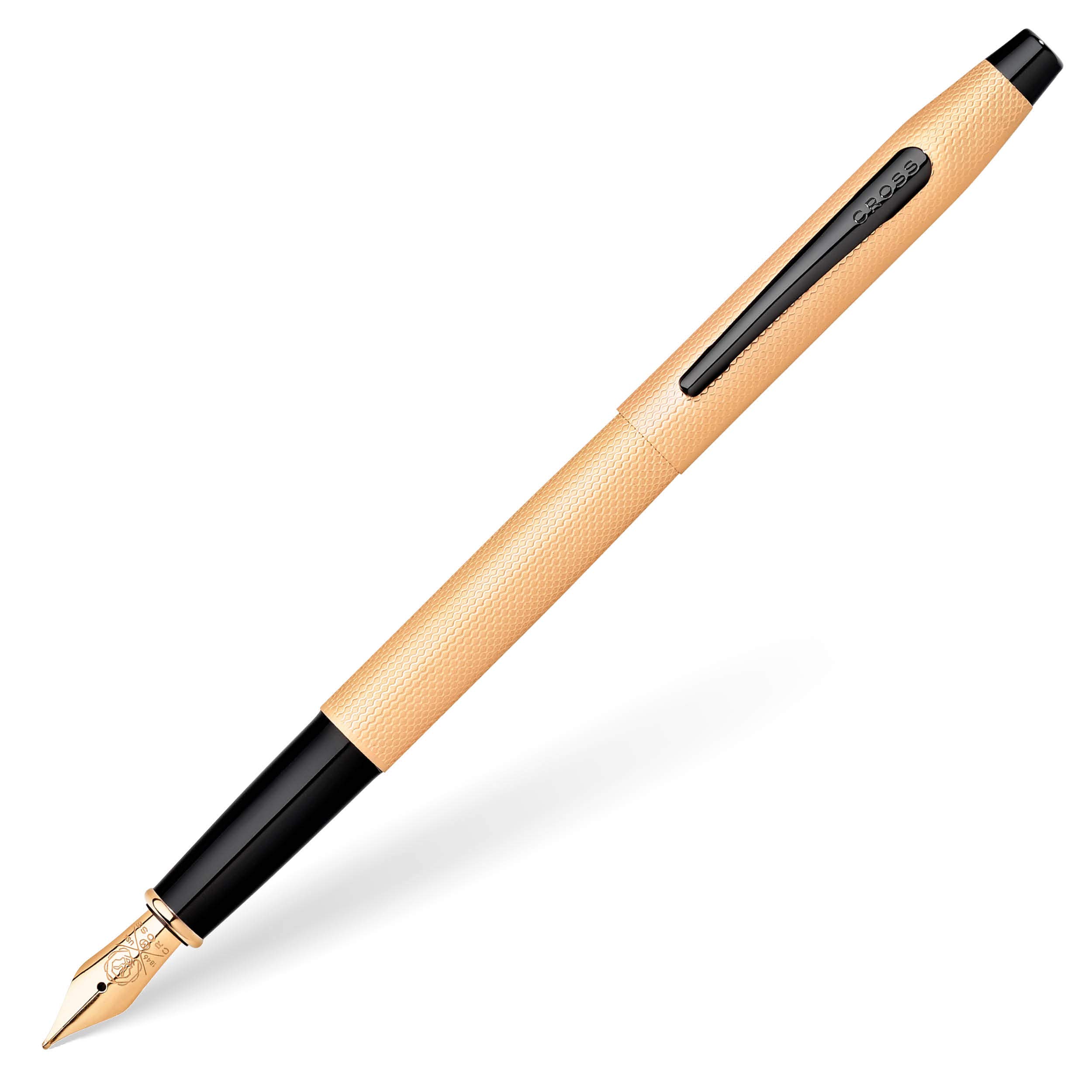 CROSS Classic Century Brushed Rose-Gold PVD Fountain Pen with Polished Black PVD Appointments
