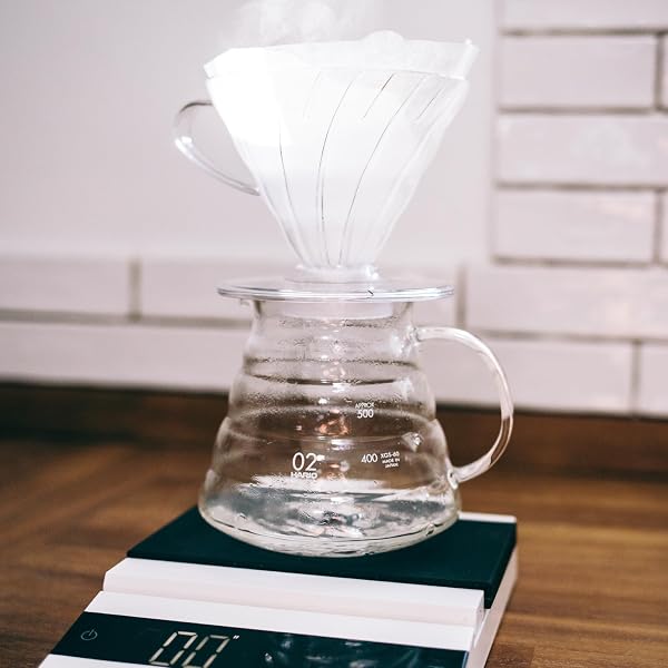HARIO V60 PAPER COFFEE FILTER, SIZE 02, WHITE, 100CT BOX
