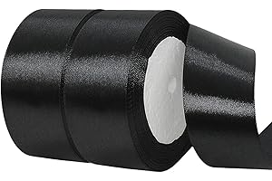 IEFOAH 1 1/2 Inch Black Satin Ribbon,50 Yards Black Ribbon Solid Fabric Ribbon for Gift Wrapping Floral Bouquets Wedding Home Party Decoration