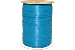 Morex Ribbon 100% Rayon Matte Raffia Biodegradable Ribbon, Carribean Blue, 1/4" x 100 Yd