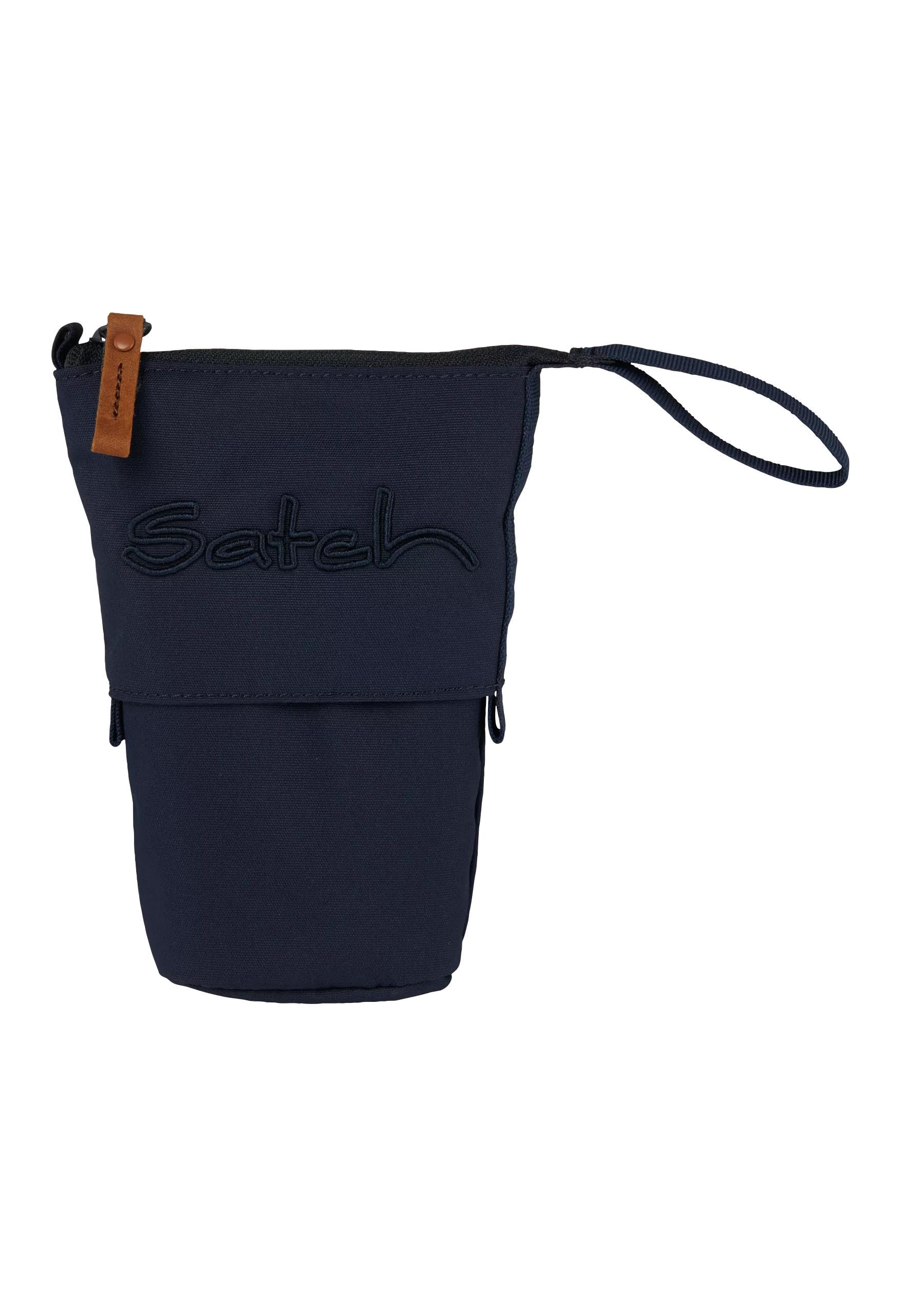 Satch Pencil Slider Vertical Pencil Case with 3 Interior Compartments, Secret Pocket and Recycled Materials Nordic Blue - Blue