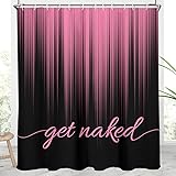 AAtter Black and Pink Shower Curtain Ombre Abstract