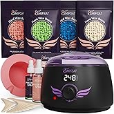 Waxing kit for women, Digital Hard Wax Warmer with 4 Packs of Natural Wax Beans (14.1oz), Silicone Bowl and Waxing Accessories, Professional for Bikini, Face, Brazilian, Body and Home Salon - Black
