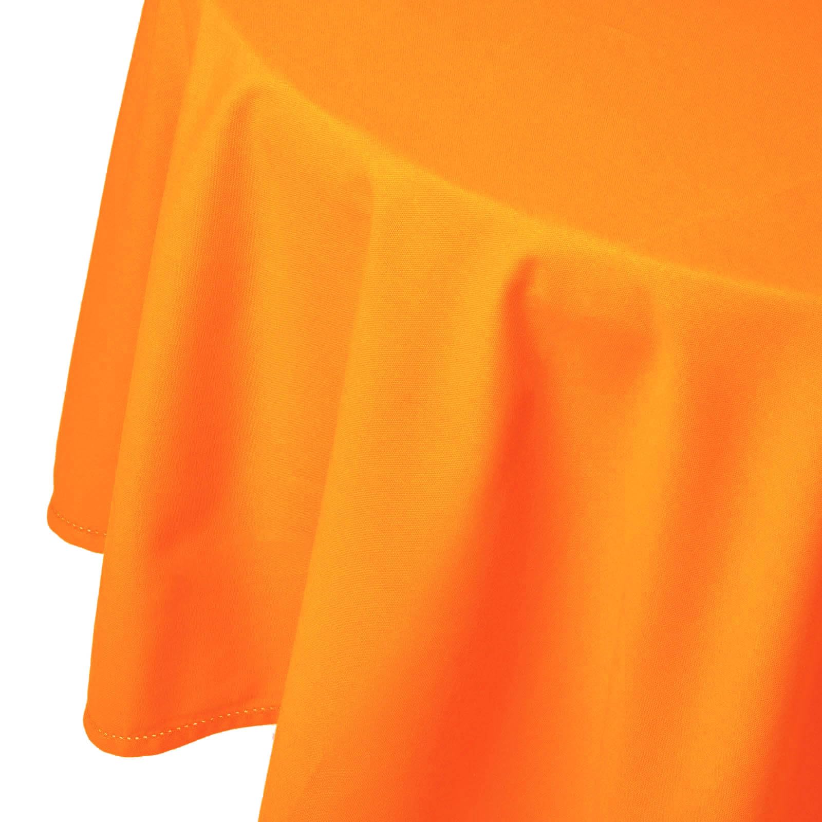 HOMESCAPES Orange Table Cloth, Plain Cotton Round Tablecloth, Handcrafted & Durable Dining Table Cover with Hem Stitch, Hypoallergenic, Washable, 178cm — image 1
