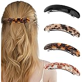 Aprince Acetate Hair Barrettes for Women 4Pcs, Vintage French Barrette Hair Clips, Large Tortoise Shell Hair Clips for Thin Thick Hair, Strong Hold Metal Clasp Fashion Hair Accessories for Gifts