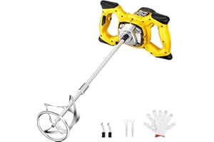 SILVEL Cement Mixer, 2300W Handheld Electric Concrete Mixer, Portable Mortar Mixer with 6 Adjustable Speed, 110V Mud Mixer for Mixing Mud, Cement, Mortar, Paint, Fodder