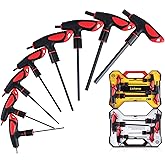 Lichamp T Handle Allen Wrench Set Metric, 8 Piece Heavy Duty Standard Long Tee Handle Allen Hex Key Set, 2-10mm