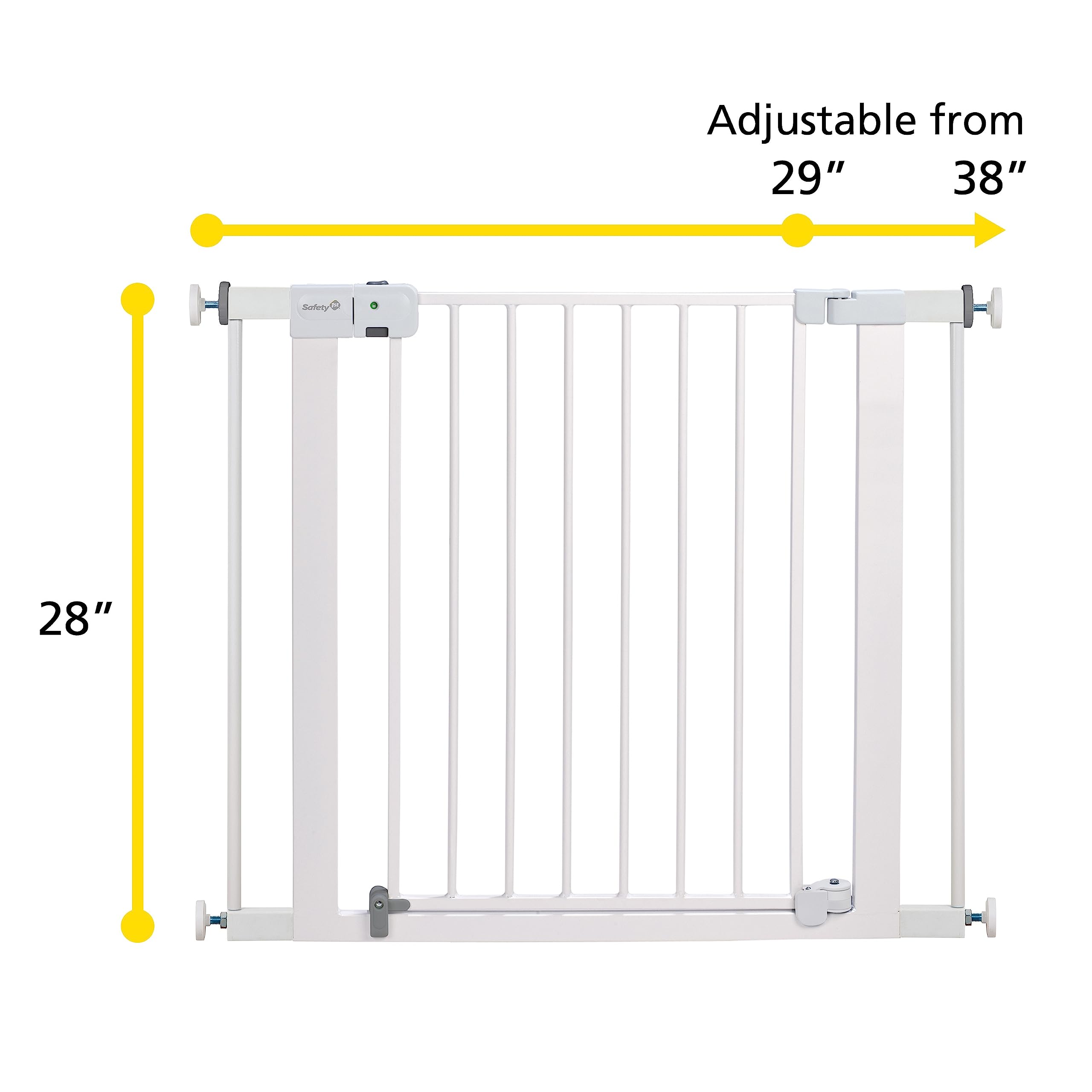 Safety 1st Easy Install Baby Gate for Doorways, Auto-Close Pressure-Mounted Magnetic Latch, Indoor Dog Gates, No Drilling, Fits 29