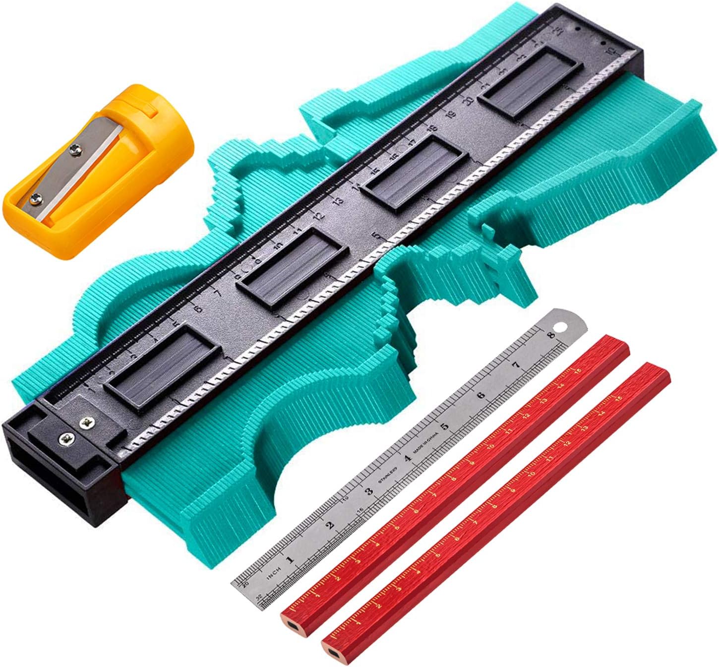 10 Inch Contour Gauge Irregular Profile Gauge Duplicator Tiling Laminate Tiles Edge Shaping Wood Measure Ruler Plastic Woodworking Tools Profile Jig Guide