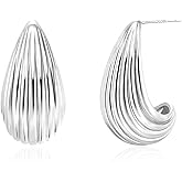 Gold Teardrop Earring Dupes Chunky Gold Hoop Earrings for Women, Tear Drop Dangle Earrings, Teardrop Lightweight Water Drop Earrings Fashion Trendy Hypoallergenic Jewelry