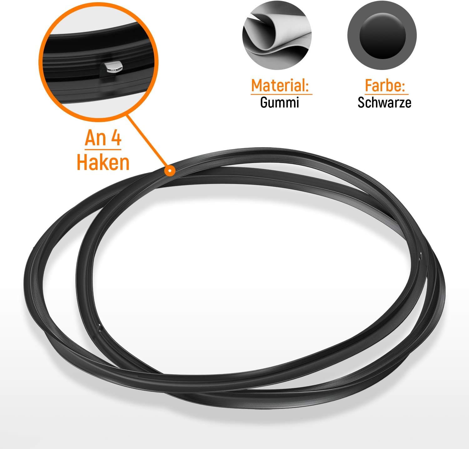 Oven Door Seal 4 Sides for Amica Oven 8066308, Black - Image 4