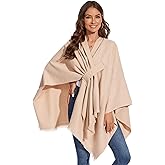 colornival Shawl Wraps for Women, Elegant Knitted Cape Open Front Poncho Scarf Blanket Cardigan Coat for Autumn and Winter