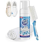 Jevvu Shoe Cleaner, 6.76fl.oz Sneaker Cleaner Foam for Removing Stains and Dirt, Shoe Cleaning Kit for White Shoes