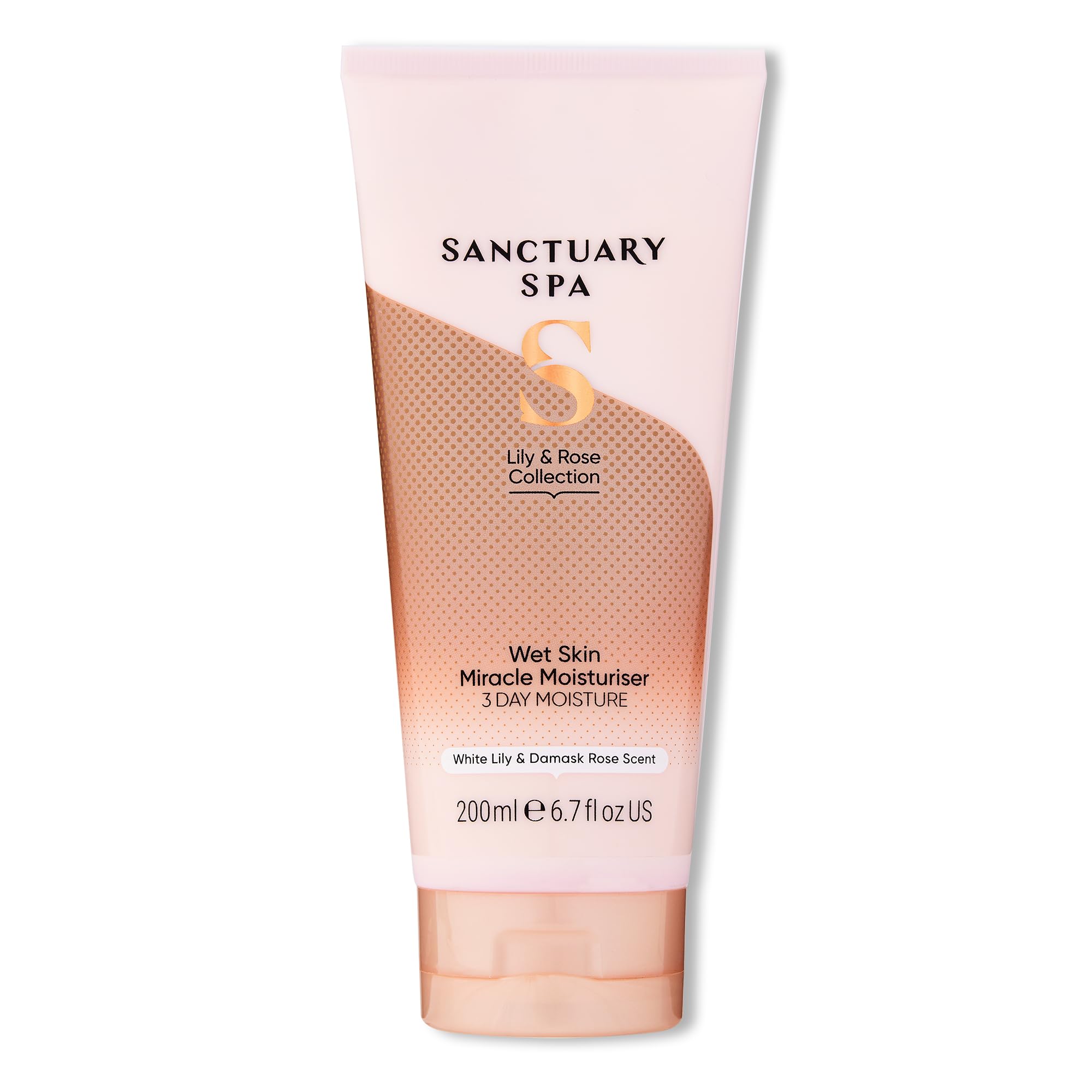 Sanctuary Spa Lily and Rose Body Lotion, Wet Skin Moisture Miracle In-Shower Body Moisturiser for Dry Skin, Vegan and Cruelty Free, Pink, 200 ml