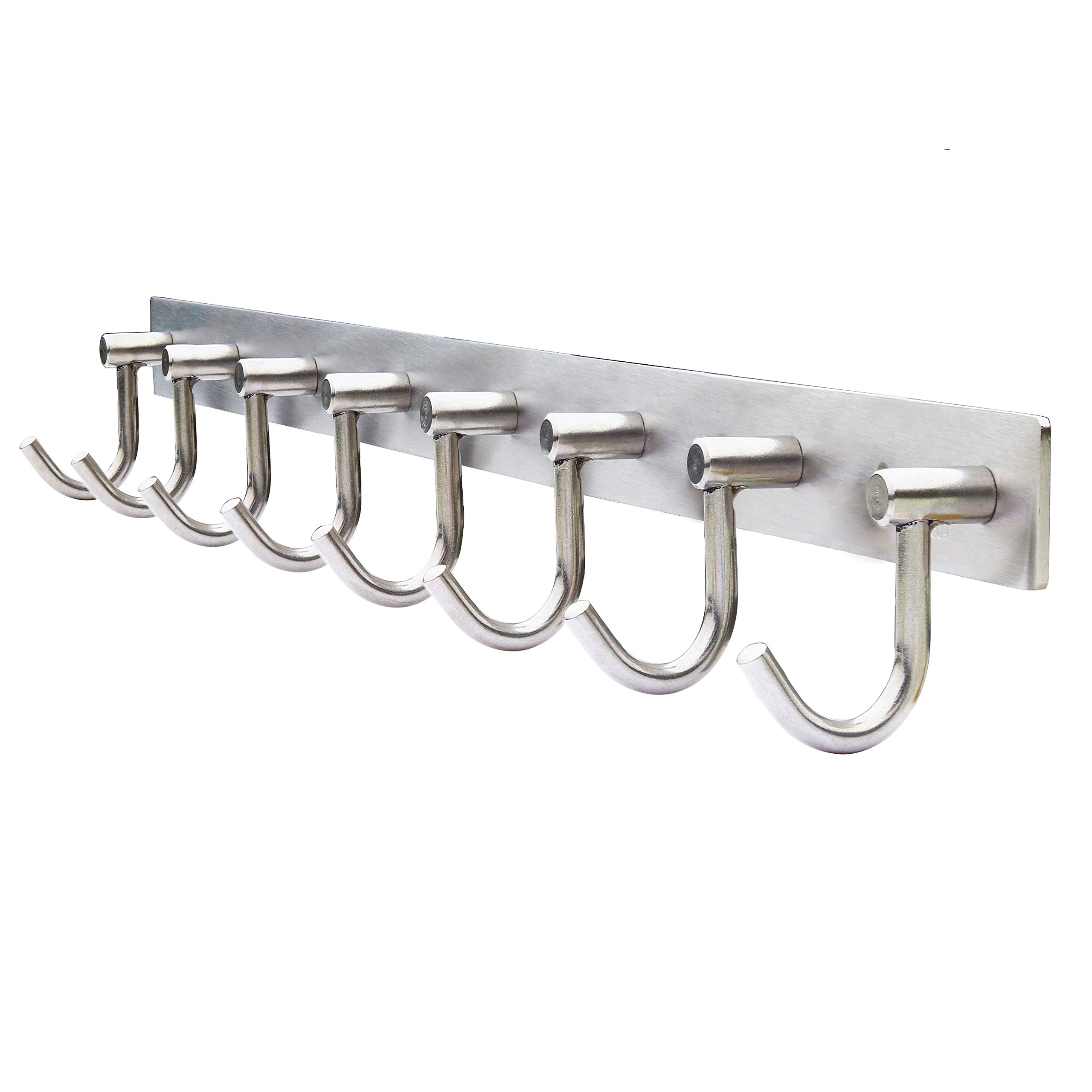 WEBI Heavy Duty Brushed Stainless Steel 304 Coat Hook Rail Towel Rack