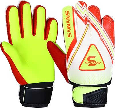 SAWANS Football Goalkeeper Gloves Red Yellow Size 6 Youth Adult