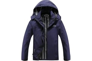 OTU Men's Lightweight Waterproof Hooded Rain Jacket Outdoor Raincoat Shell Jacket for Hiking Travel