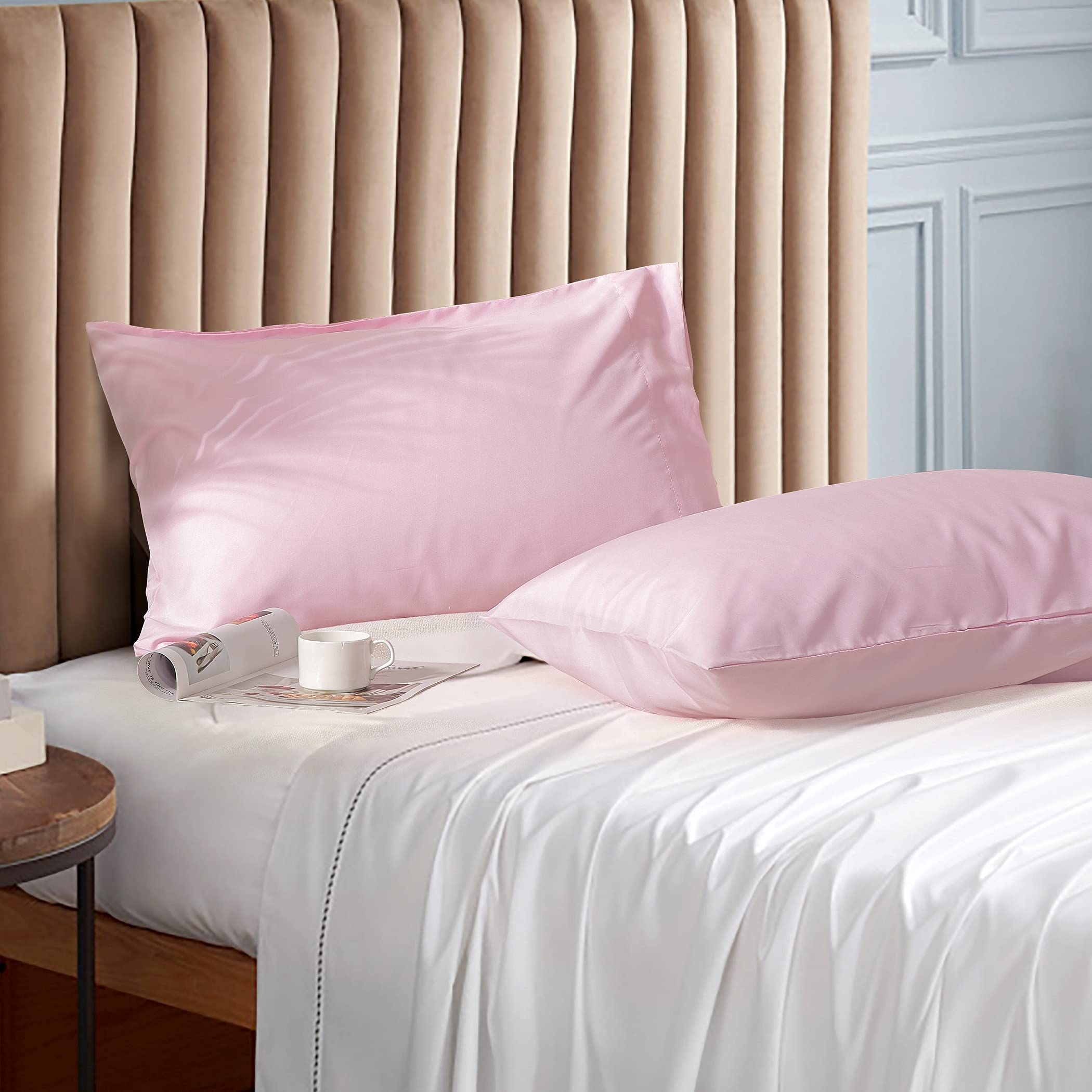 Photo 1 of EVOLIVE Ultra Soft Brushed Microfiber Standard Size 20"x30" Pillowcases Pair Set of 2 with Envelope Closure (20"x30" Standard, Pink)