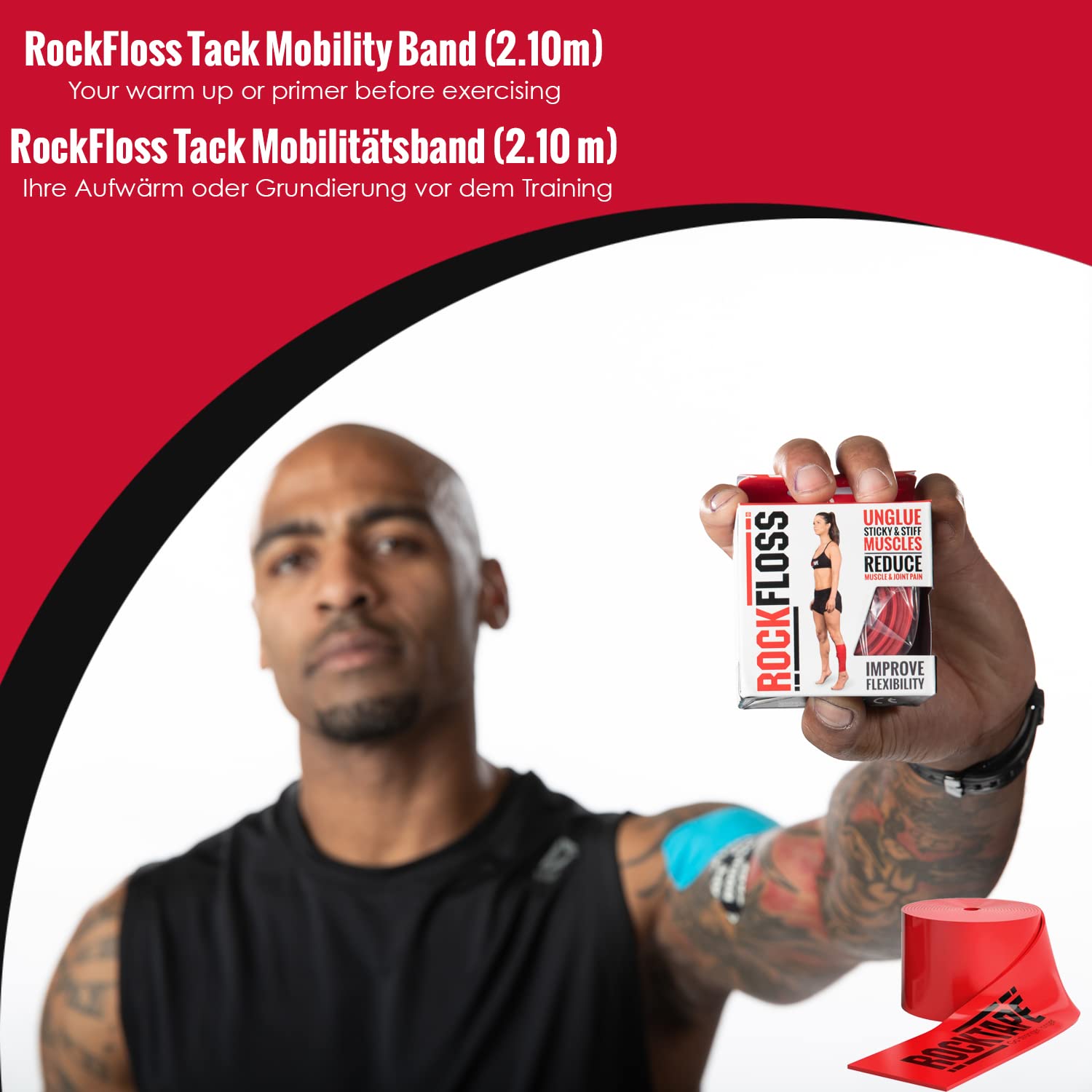 Rocktape RockFloss Tack Mobility Band, Compression Muscle Recovery, Floss for Muscle Soreness, 2