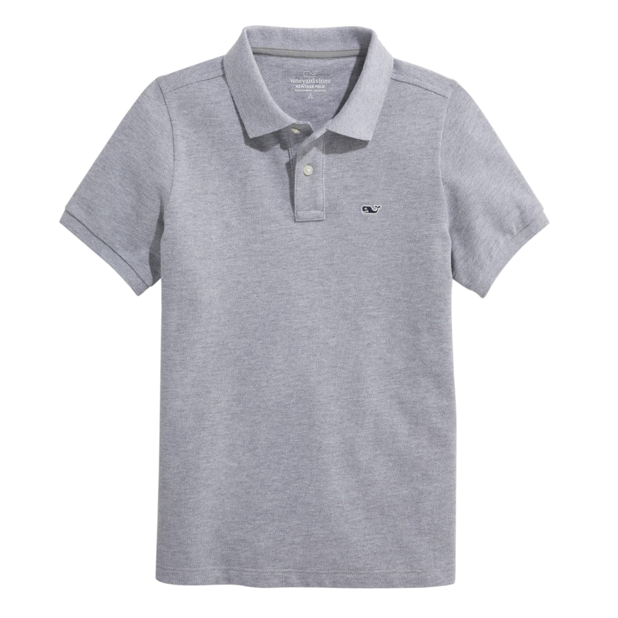 vineyard vines Boys’ Heritage Pique Polo, Ultimate Gray