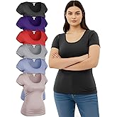 Emmalise Women Plus Size Tops Short Sleeves Scoop Neck Shirts Bundle Deal Pack
