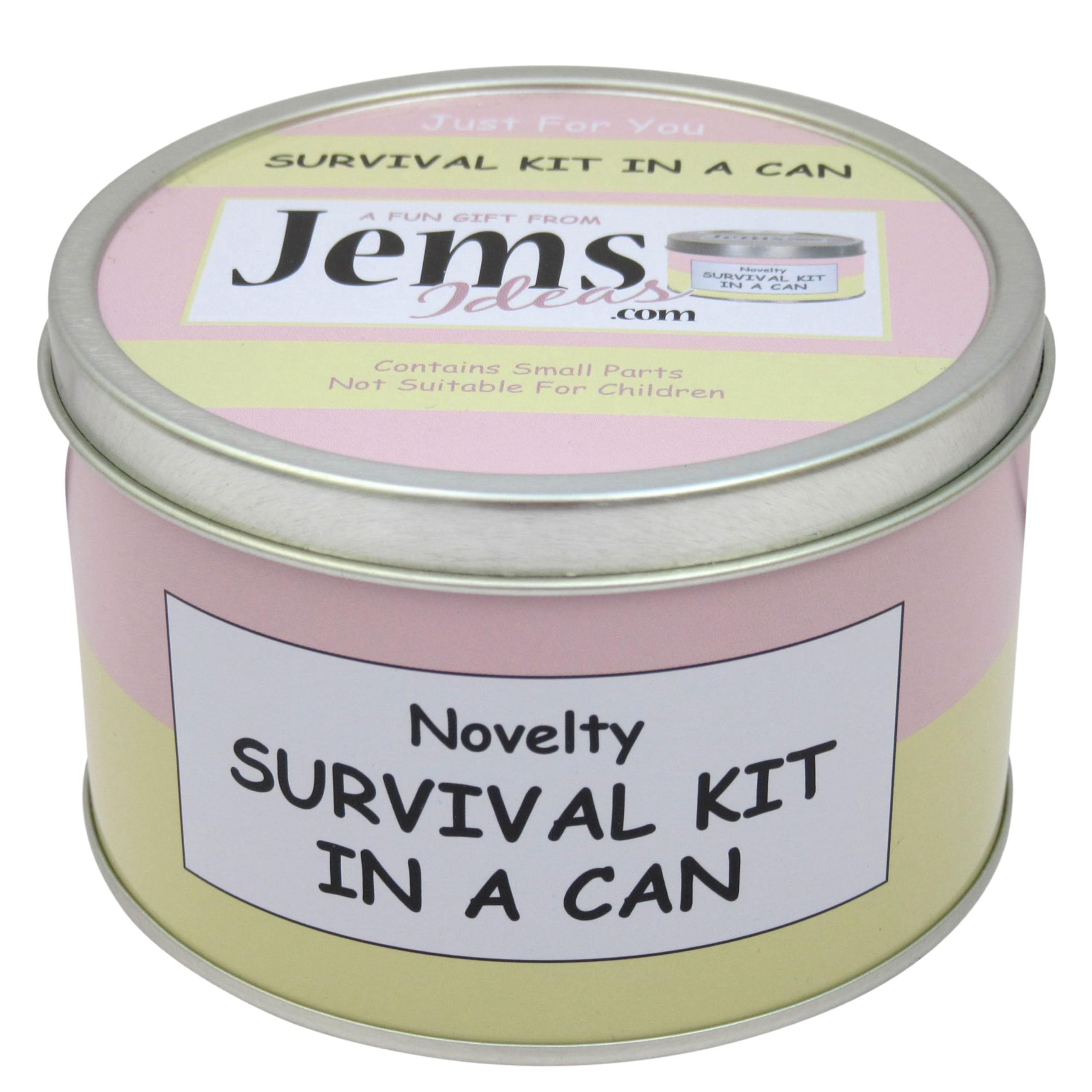 Survival Kit In A Can Retirement Gift - Novelty Fun Happy Retirement gifts for Male & Female. Humorous Leaving Present For Men or Women. Friend Work Colleague Boss. Gift Set & Card. (Pink/Cream)
