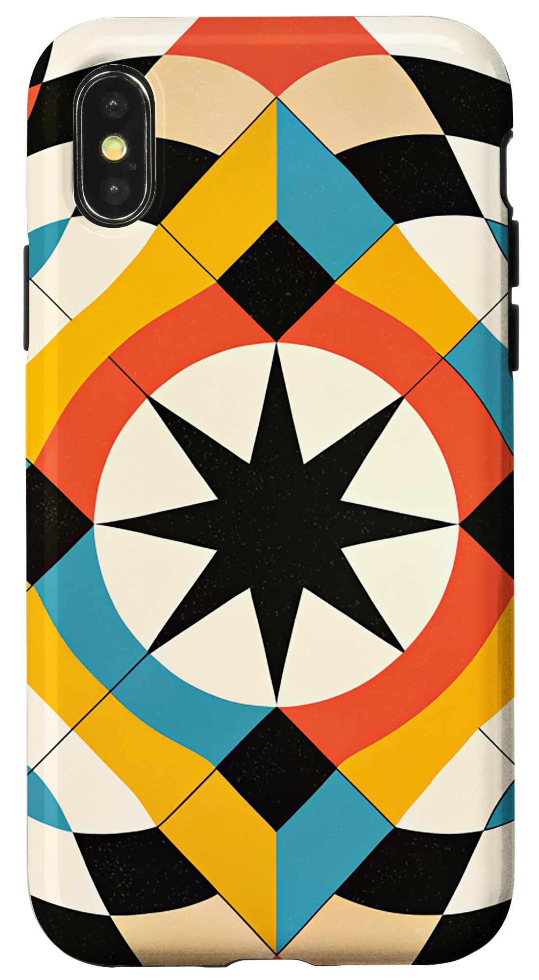 iPhone X/XS MULTICOLOR OPTICAL ILLUSION PATTERN CIRCULAR SHAPE WITH STAR Case