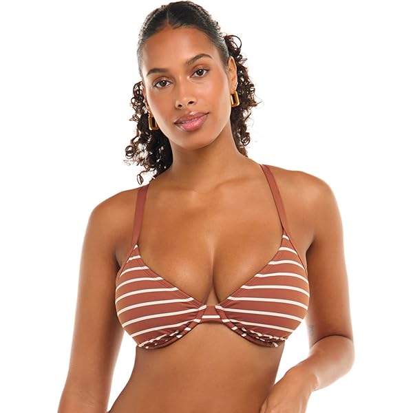 Body Glove Smoothies Olivia Solid D, DD, E, F Cup Bikini Parte Superior Traje De Baño Con Lazo Ajustable En La Espalda, Negro -, D