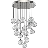 Kuzco Lighting MP321218PN Marni - 21.25 Inch 76W 1 LED Pendant, Natural Brass Finish with Clear Ribbed Acrylic Glass