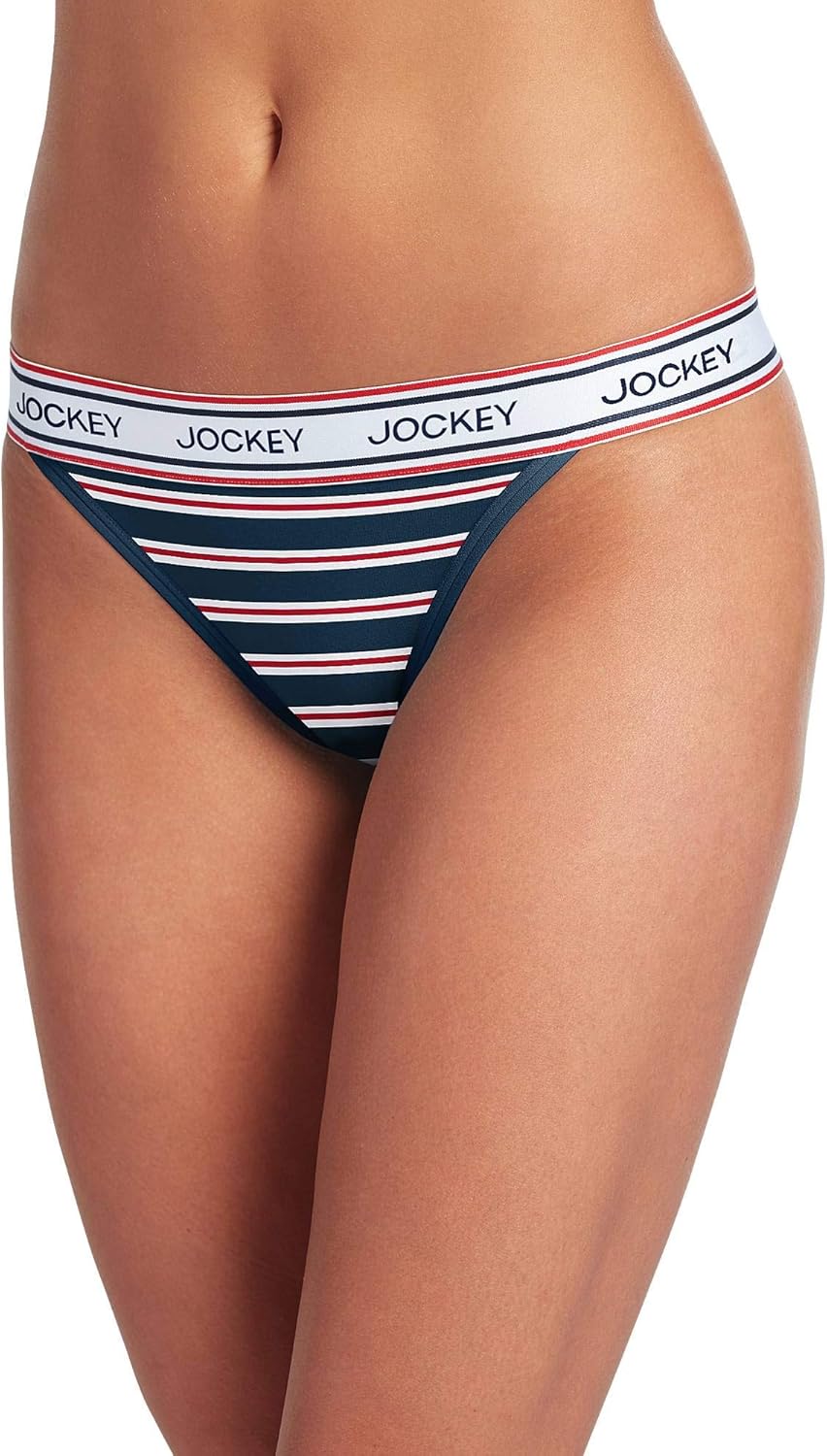 Jockey Women's Underwear Retro Stripe Thong, Victory Stripe, M Amazon
