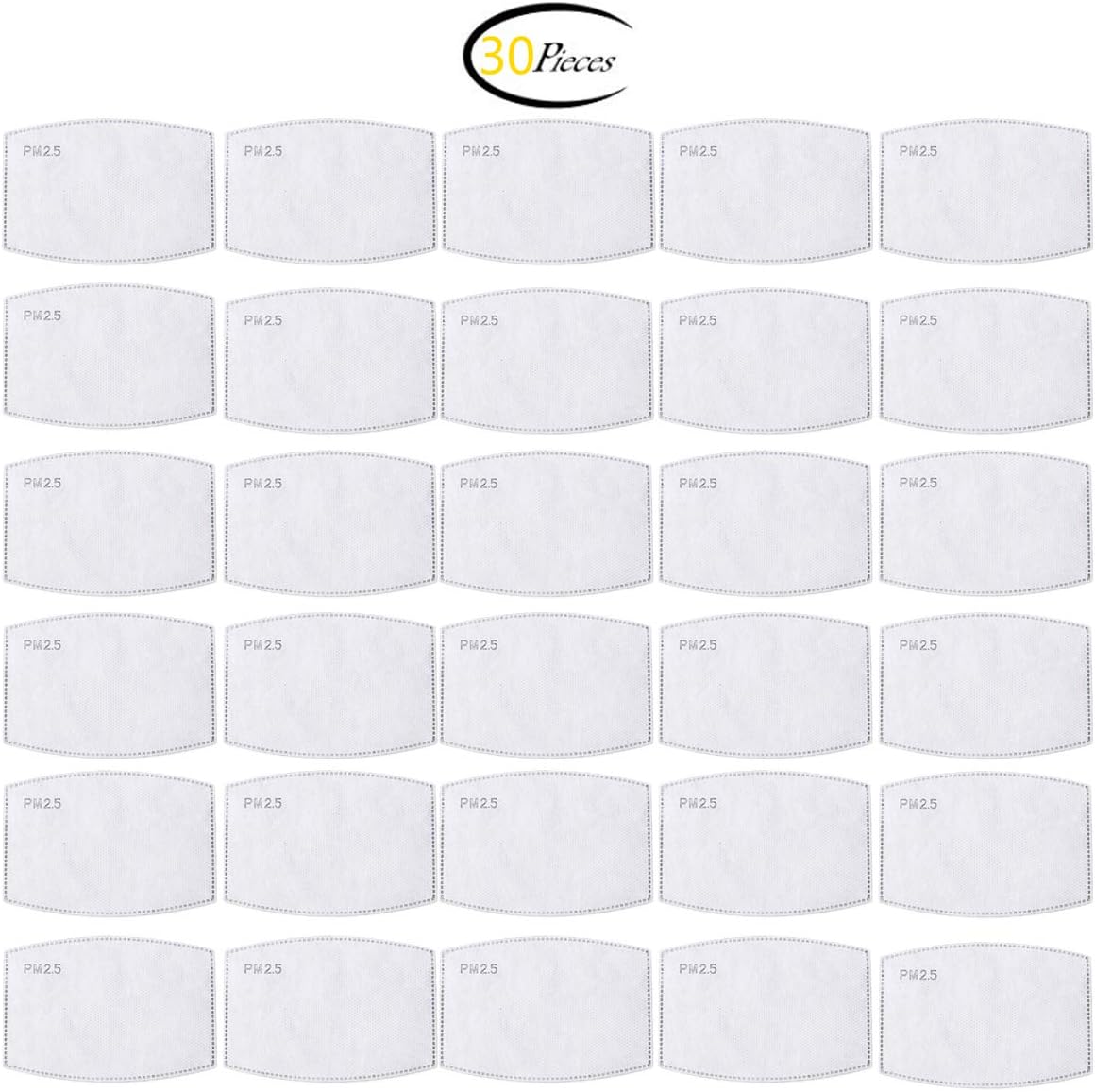 30pcs PM2.5 Activated Carbon Filter Mouth Mask Filters Breathing Insert Protective Mask Filter for Men Women,Anti Pollution Washable Cotton for Children Outdoor Activities