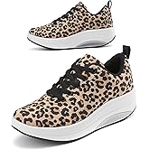 RUIDENG Platform Sneakers for Women Walking All Day | Slip Resistant Work Shoes for Women Comfortable | 2 Inch Thick Wedge Rocker Bottom