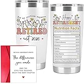 PRPinkRain Retired Gifts for Women – Retired 2026 Not My Problem Anymore Tumbler with Card, Funny Gifts for Retirees, Farewell Gift Ideas for Women Coworkers, Bosses, Teachers, Nurses