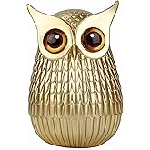 Qsabv Owl Statue for Home Decor Accents, Cute Big Eye Owl Decor for Bookshelf TV Stand Bedroom Living Room Office, Bird Figurine Animal Sculptures Gifts for Women Girls