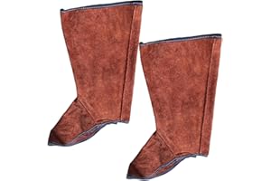 Leather Welding Shoe,Flame Resistant Welding Boots, Welding Spats - Brown