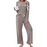 SAMPEEL Pajamas for Women Set Comfy Lounge Sets Two Piece Long Sleeve Cute Pjs Soft Sleepwear Winter Clothing