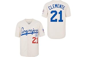 MEAN MACHINE Men's #21 Roberto Clemente Baseball Jersey Santurce Crabbers Puerto Rico Baseball Shirt Stitched
