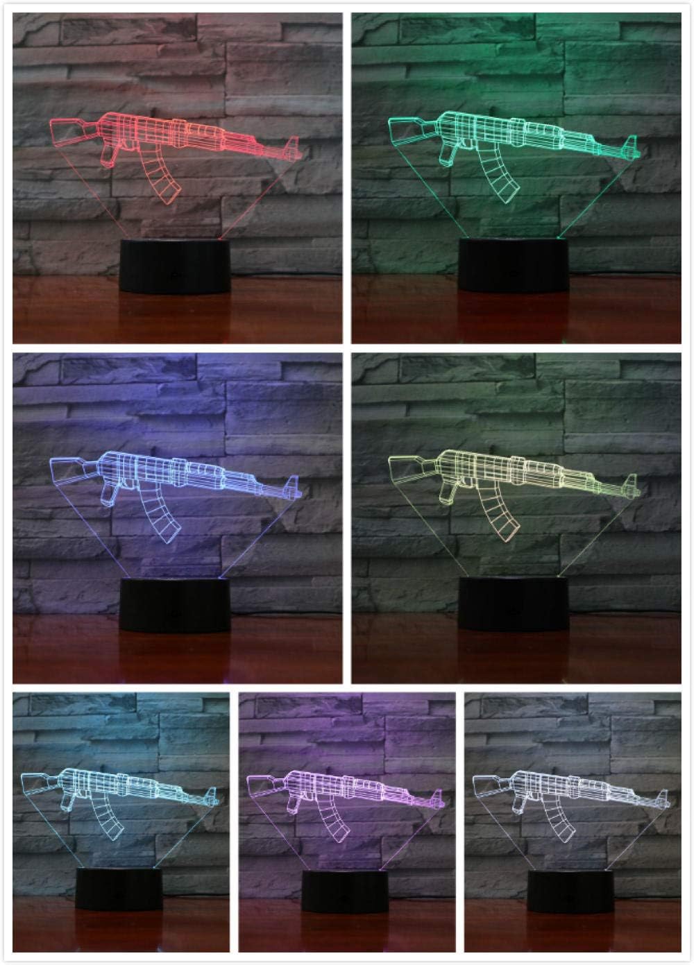 Game Colorful Color 3D Night Light Bedroom Desk LED Touch Remote Control Desk lamp -Remote Control