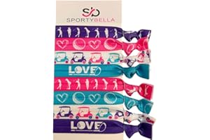Golf Hair Accessories for Girls, No Crease Girls Hair Ties - Hair Elastics, Hair Accessories with Golf Club Design, Hair Tie for Female Golfers (8 pcs) - by SPORTYBELLA