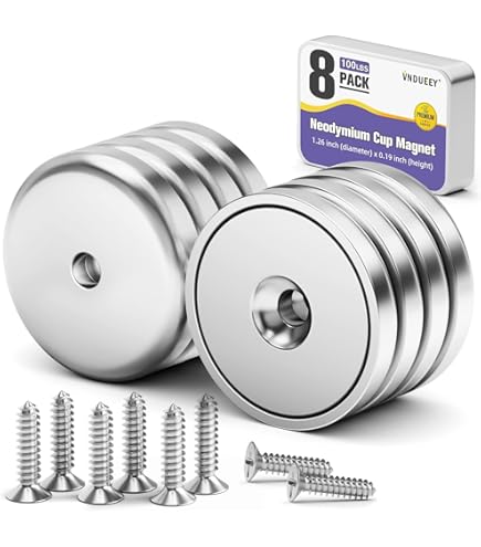 MAG-MATE MX2750B Cup Magnet - 112 Lb Hold, 1/4-20 Bolt, Nickel Plated For Heavy Duty Holding & Hanging