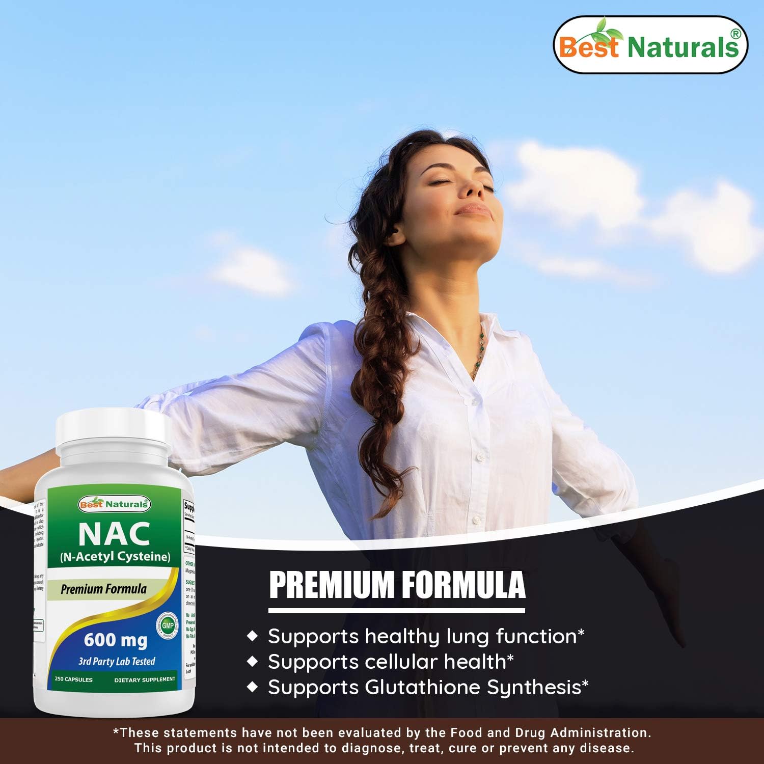 Best Naturals NAC N-Acetyl-Cysteine 600 mg 250 Capsules: Health & Personal Care