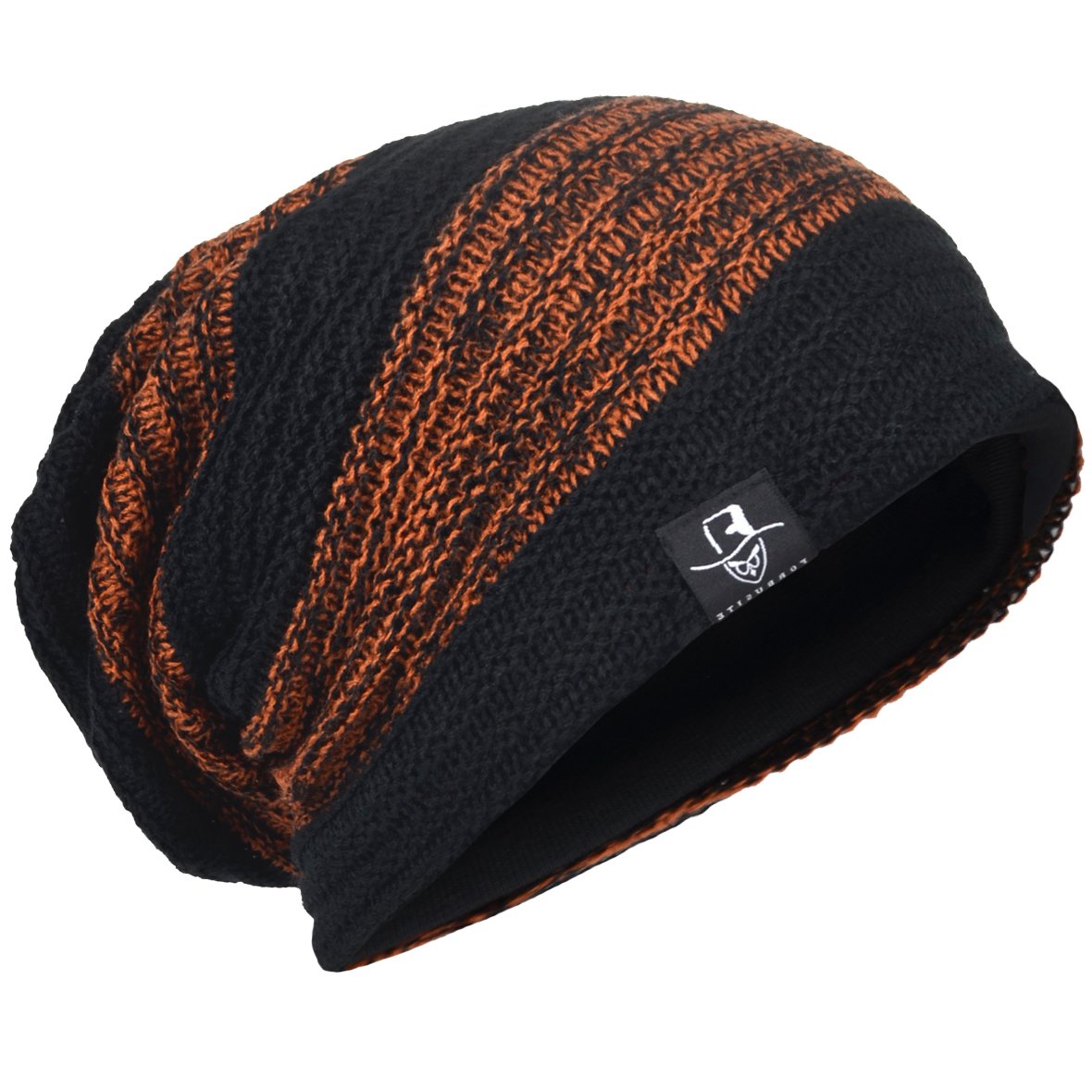 Men Oversize Beanie Slouch Skull Knit Large Baggy Cap Ski Hat B08 (Retro-Rust)
