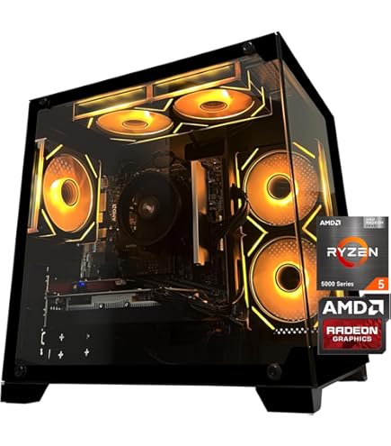 Amazon.com: HAJAAN Gaming PC Desktop Tower - AMD Ryzen 5 5600X