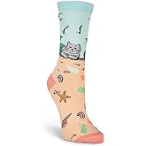 K BELL Women's Fun Cat Lovers Novelty Crew Socks (1-Pack)