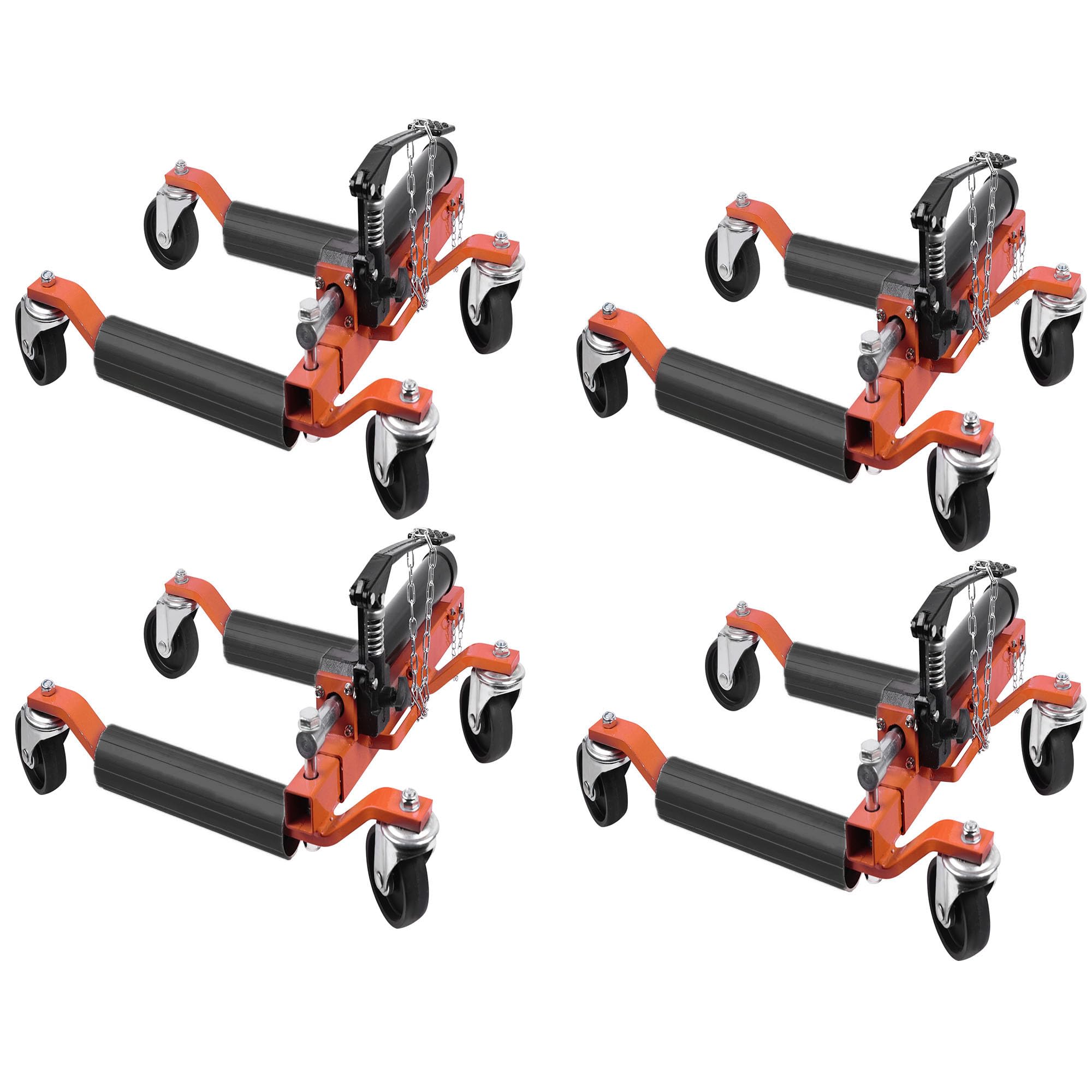 Photo 1 of GarveeTech 4Pcs Car Wheel Dolly, 1500LBS Capacity Trailer Dolly with Hydraulic Tire Jack for Vehicle Positioning for Truck Rv Trailer, Orange