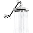 SparkPod Round Rain Shower Head with Extension Arm - Height Adjustable Shower Head with High Pressure Performance - Easy 1-Minute Installation (11" Arm Extension, Luxury Polished Chrome)