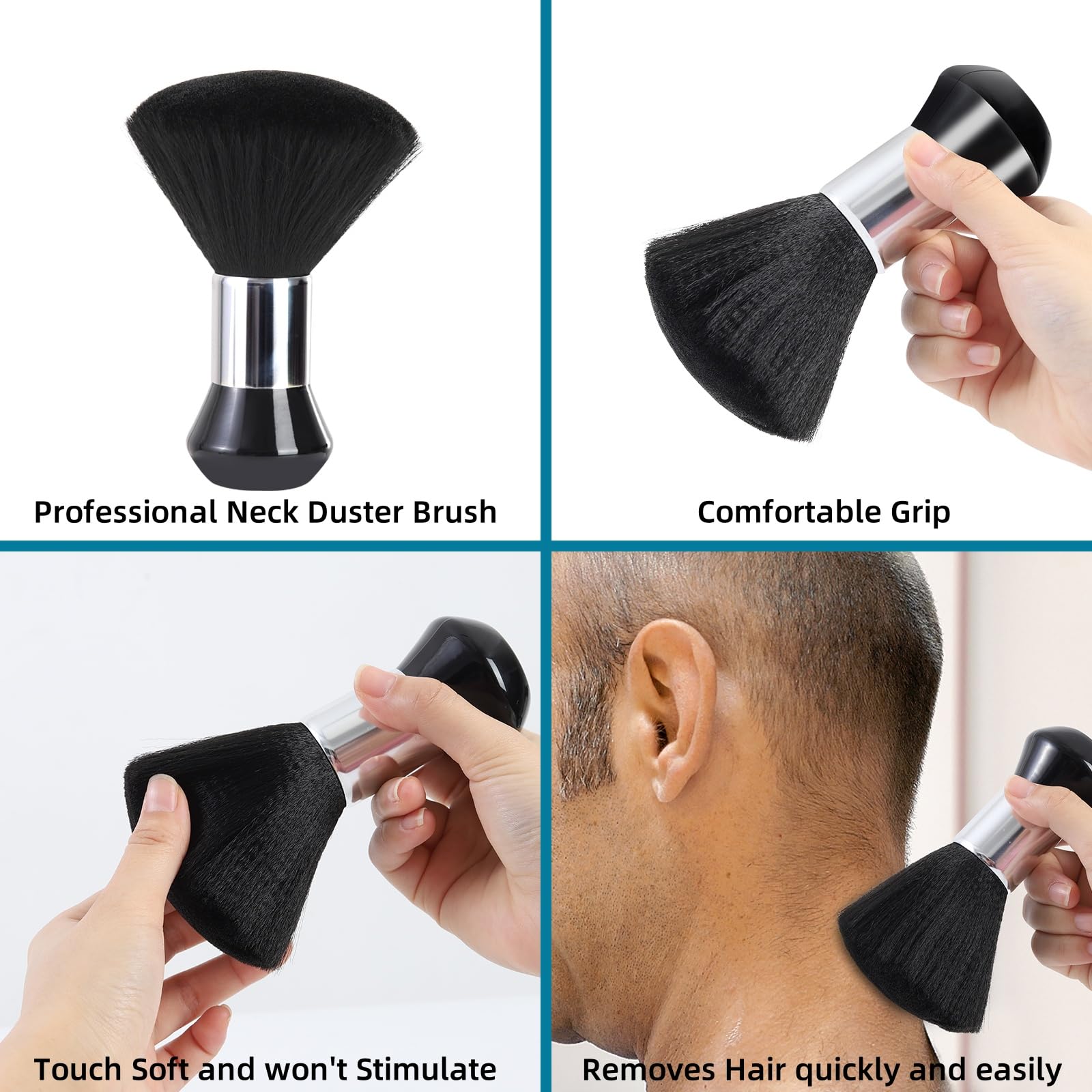 Professional Hair Cutting Cape with Neck Duster Brush, Waterproof Salon Barber Cape with Snaps, Barber Accessories