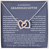 GLAVICY To Our Granddaughter Necklace, Granddaughter Necklace From Grandparents, Granddaughter Gifts From Grandma And Grandpa, Graduation Gift, Surprise Christmas, Happy Birthday Message Card #6