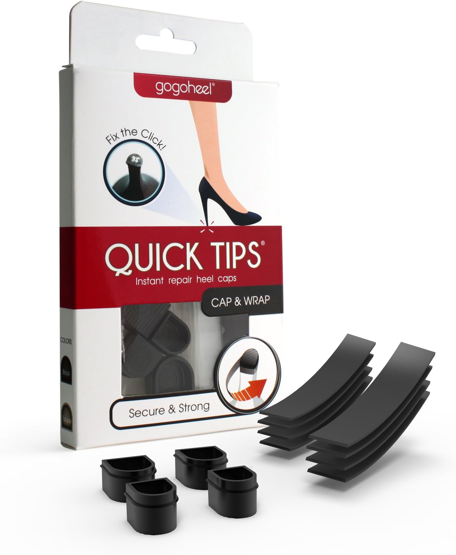 Heel Tip Replacement Cap & Wrap (2 Pairs)