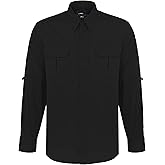 LA Police Gear LAPG Field Men's Long Sleeve, Lightweight, Breathable Uniform Shirts, Tactical Button Up Shirt for Men